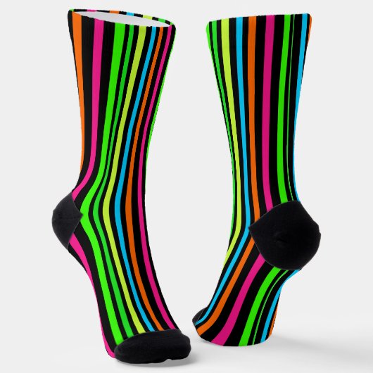 Neon strepen sokken (Gebogen)
