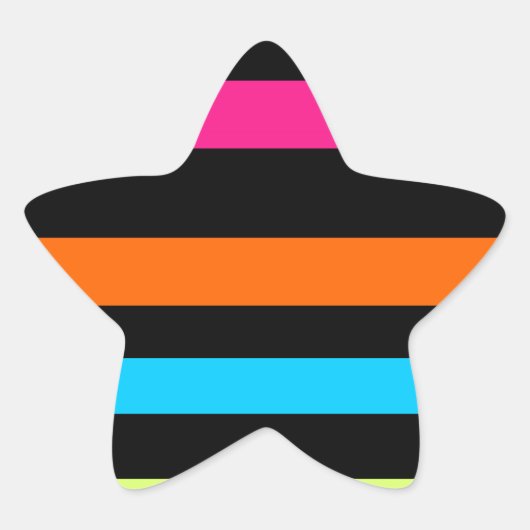 Neon strepen ster sticker (Voorkant)