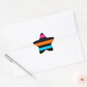 Neon strepen ster sticker (Envelop)