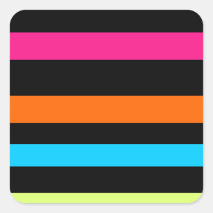 Neon strepen vierkante sticker