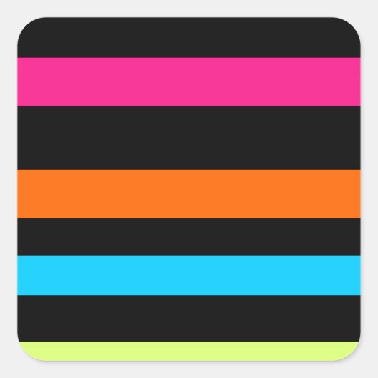 Neon strepen vierkante sticker (Voorkant)