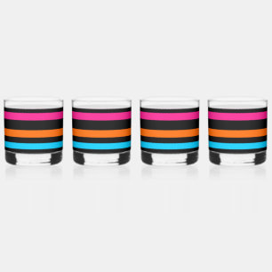 Neon strepen whisky glas