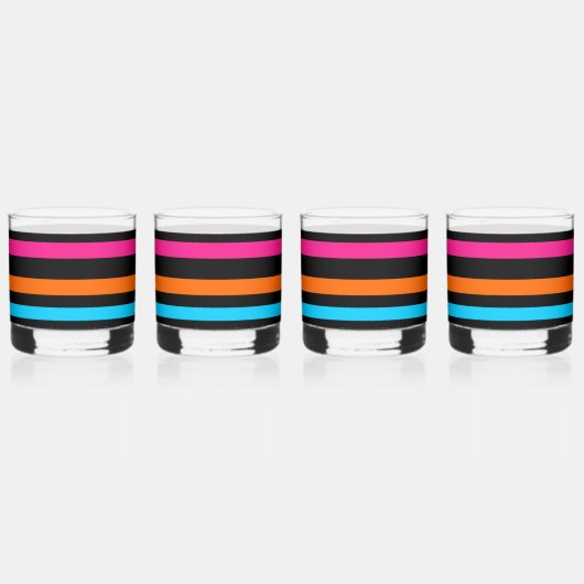 Neon strepen whisky glas (Voorkant)