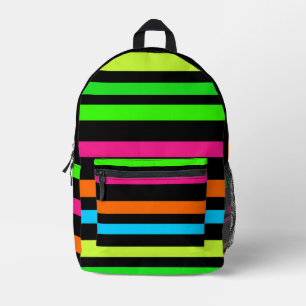 Neon Strepenpatroon Bedrukte Rugzak