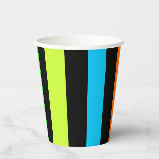 Neon Strepenpatroon Papieren Bekers