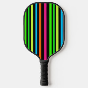 Neon Strepenpatroon Pickleball Paddle