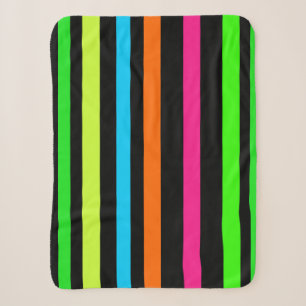 Neon Strepenpatroon Sherpa Deken