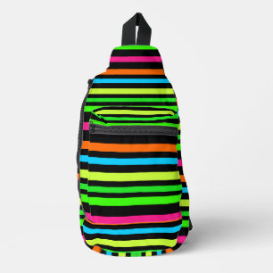 Neon Strepenpatroon Sling Bag