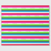 Neon Stripe Personal Holiday Wrapping Paper Cadeaupapier (Vlak)