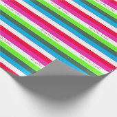 Neon Stripe Personal Holiday Wrapping Paper Cadeaupapier (Hoek)