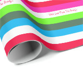 Neon Stripe Personal Holiday Wrapping Paper Cadeaupapier (Rol Hoek)