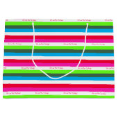 Neon Stripe Persoonlijke feestdag Groot Cadeauzakje (Voorkant)