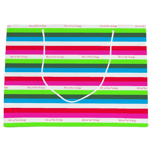 Neon Stripe Persoonlijke feestdag Groot Cadeauzakje (Voorkant)
