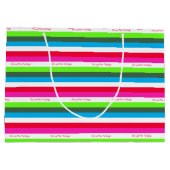Neon Stripe Persoonlijke feestdag Groot Cadeauzakje (Achterkant)