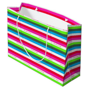 Neon Stripe Persoonlijke feestdag Groot Cadeauzakje