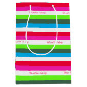 Neon Stripe Persoonlijke feestdag Medium Cadeauzakje (Voorkant)
