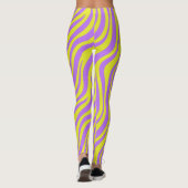 Neon Stripe Print Leggings met Wavy Lines (Achterkant)