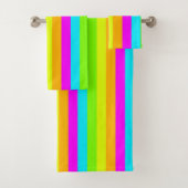 Neon Stripes Bathroom Towel set Bad Handdoek (Insitu)