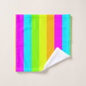 Neon Stripes Bathroom Towel set Bad Handdoek (Wasdoekje)