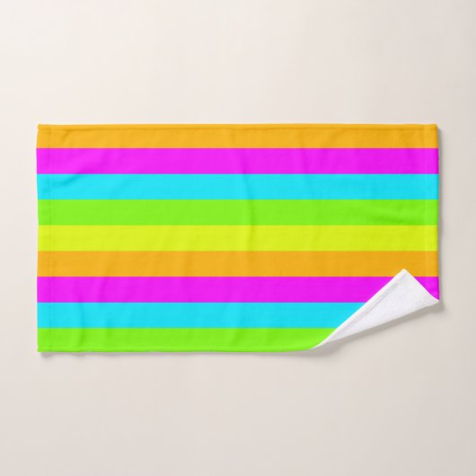 Neon Stripes Bathroom Towel set Bad Handdoek (Handdoek)