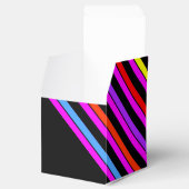 Neon Stripes Black Party-voordestoestel Bedankdoosjes (Geopend)