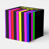 Neon Stripes Black Party-voordestoestel Bedankdoosjes (Achterkant)
