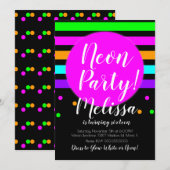 Neon Stripes Crazy Neon Gloed in de donkere partij Kaart (Voorkant / Achterkant)