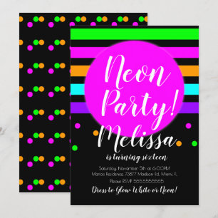 Neon Stripes Crazy Neon Gloed in de donkere partij Kaart