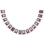 Neon Stripes - Happy Birthday Party Flags Banner (Alle)