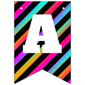 Neon Stripes - Happy Birthday Party Flags Banner (Tweede vlag)