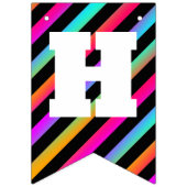 Neon Stripes - Happy Birthday Party Flags Banner (Eerste vlag)