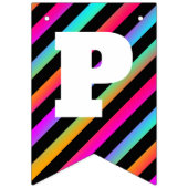 Neon Stripes - Happy Birthday Party Flags Banner (Derde vlag)