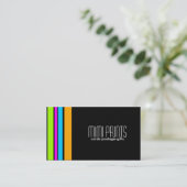Neon Stripes op zwart Visitekaartje (Staand voorkant)