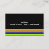 Neon Stripes op zwart Visitekaartje (Achterkant)