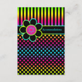 Neon Stripes Polka Dots Bat Mitzvah Enclosure Card Informatiekaartje (Voorkant)