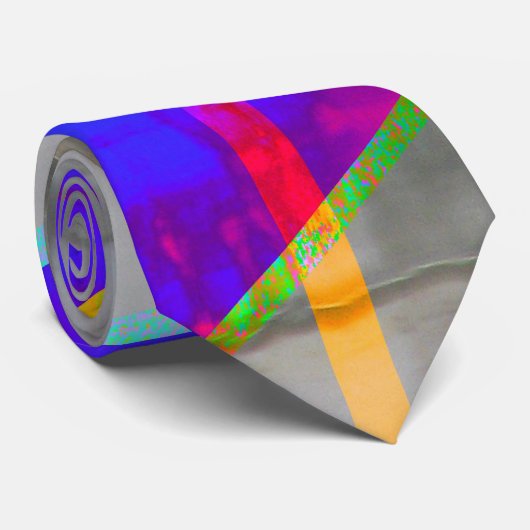 Neon Stripes Stropdas (Opgerold)