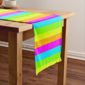 Neon Stripes Table Runner Korte Tafelloper (Voorbeeld)
