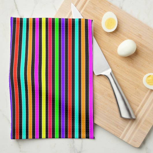 Neon Stripes Theedoek (Quarter Fold)