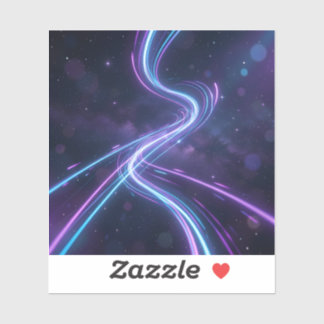 Neon Stroom – Neon Licht Kunst Vierkant Sticker