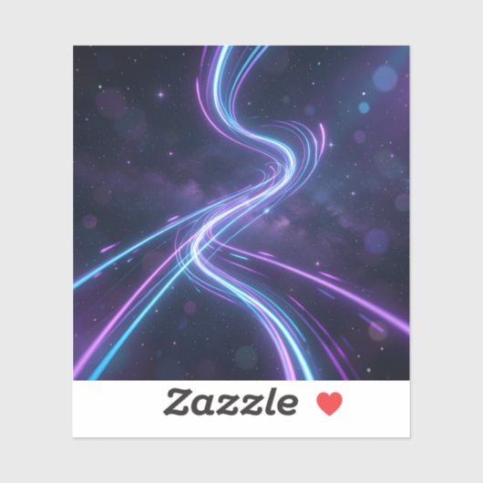 Neon Stroom – Neon Licht Kunst Vierkant Sticker (Vel)
