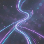 Neon Stroom – Neon Licht Kunst Vierkant Sticker (Voorkant)
