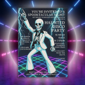 Neon Style Retro Disco Halloween Party Kaart