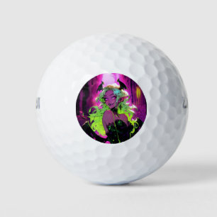 Neon Succubus Demon Anime Girl Golfballen