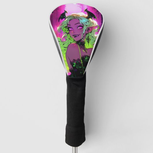 Neon Succubus Demon Anime Girl Golfheadcover (Voorkant)