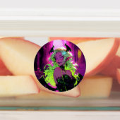 Neon Succubus Demon Anime Girl Labels (Aangebracht)