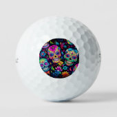 Neon Sugar Skull Golfballen (Voorkant)