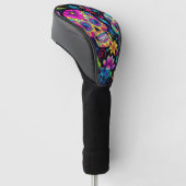Neon Sugar Skull Golfheadcover (Schuin)