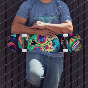 Neon Sugar Skull Persoonlijk Skateboard