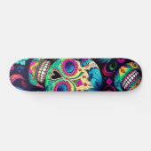Neon Sugar Skull Persoonlijk Skateboard (Horizontaal)