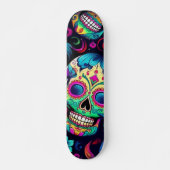Neon Sugar Skull Persoonlijk Skateboard (Voorkant)